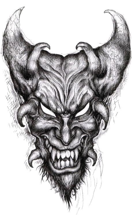 Demon Face Pen Drawing Demon Face Drawing At Getdrawings Free