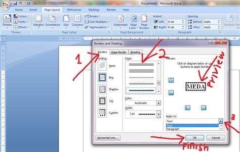 Panduan Sederhana Microsoft Office 2007 Cara Memberi Bingkai Pada Text