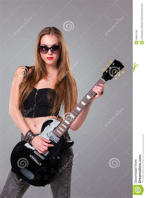 Beautiful Girl Playing Guitar Stock Photo Image 48031765