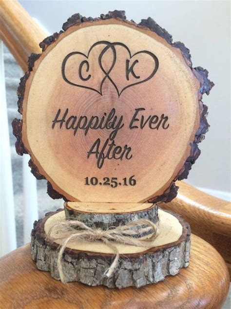 Happily Ever After Cake Topper Rustic Wedding By