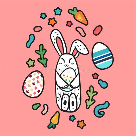 happy easter rabbit stock illustration illustration of t 87879761