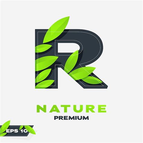 Premium Vector Alphabet R Nature Leaves Logo