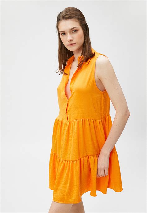 Платье Koton цвет оранжевый Rtlacr106301 — купить в интернет