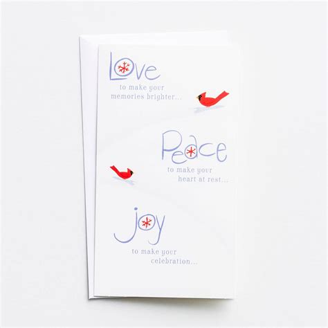 Love Peace Joy Little Inspirations Cardinal Christmas Cards