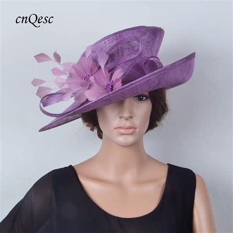 New Wholesale Attractive Multiple Color Purple Sinamay Womens Hat For