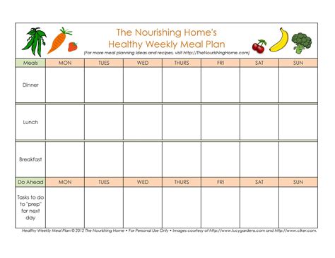 40 Weekly Meal Planning Templates Templatelab