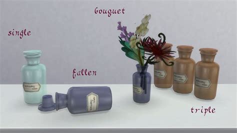 Garden Breeze Sims 4 — Glass Bottle Decors For Antique Pharmacy By