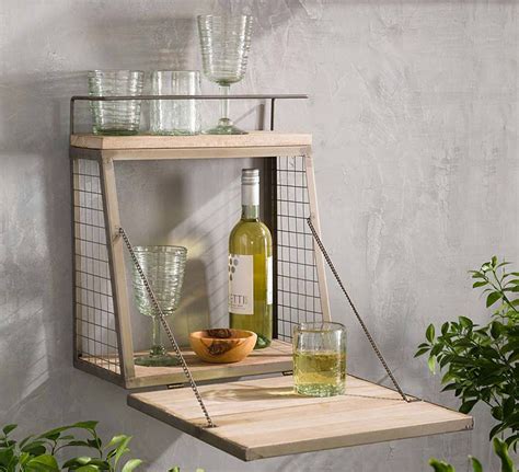 Industrial Style Retractable Wall Mounted Mini Bar Tuvie Design