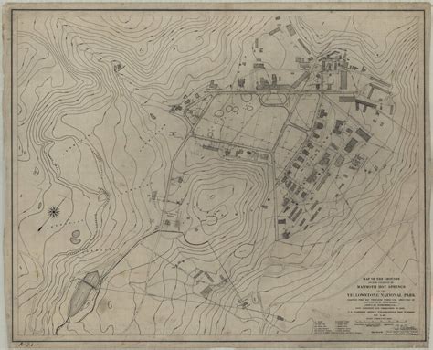 Map Of The Grounds In The Vicinity Of Mammoth Hot Springs In The