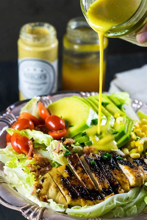 Simple and quick to make and so delicious. Chicken Avocado Salad and Honey Mustard Dressing - Travel ...