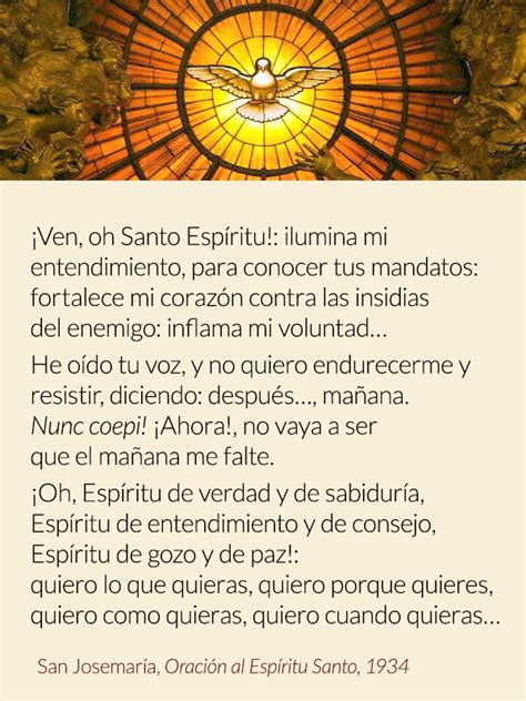 Oración De San Josemaría Al Espíritu Santo Divine Mercy Prayer Divine