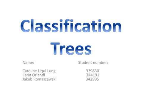 Classification Trees