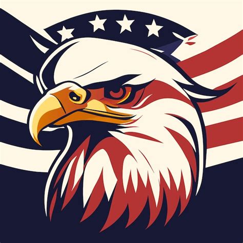 Premium Vector Usa Flag Colors Bald Eagle Graphic