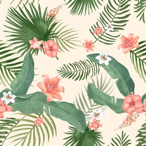 Free Download Seamless Pattern Tropical Background With Flowers Royalty