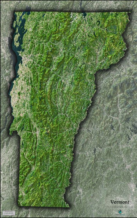 Vermont Satellite Wall Map By Outlook Maps Mapsales