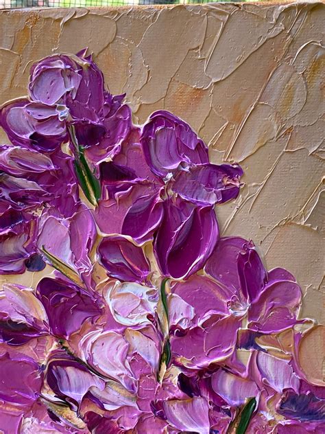 Lilac Painting Original Art Canvas Wall Art Abstract Flowers Etsy
