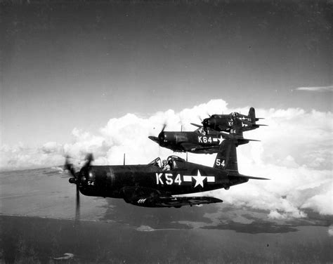 Photo F U Corsairs Of Fighting Squadron Vbf Flying From Uss Wasp Essex Class Aug