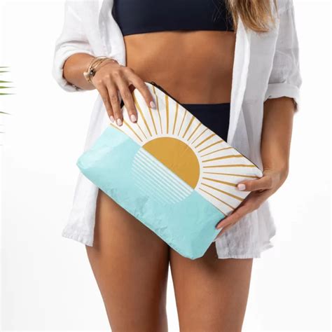 Aloha Collection Small Pouch Seaside White Lemu Blue Island Collective