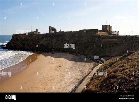 Tynemouth Priory Castle Overlooking The Beach At King Edwards Bay