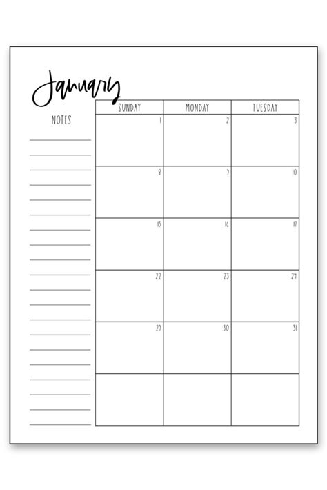 Free Printable 2023 Calendar Simple Black And White Calendar