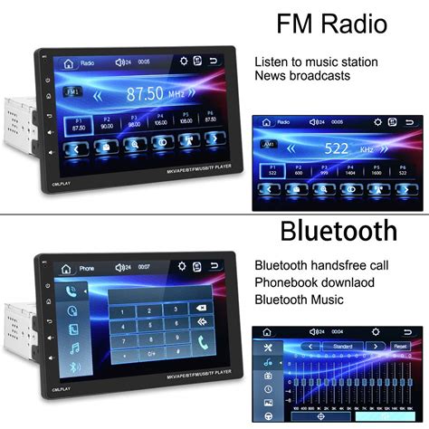 Camecho Single Din Car Stereo With Bluetooth 9 Touch Screen Apple