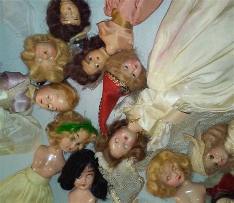Vintage 8 Hard Plastic Doll Lot Parts Only Heads Etsy Plastic Doll