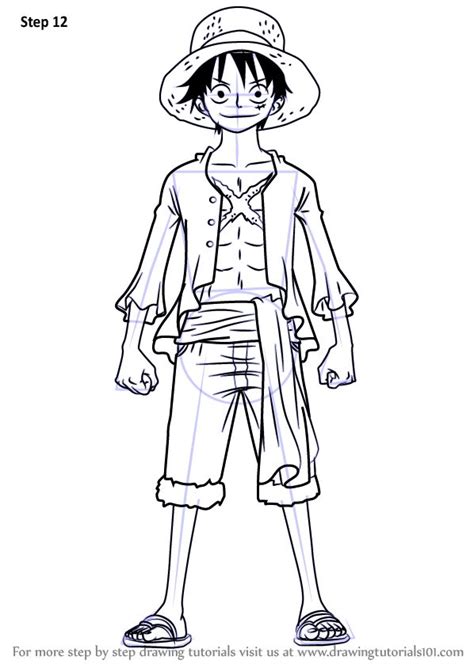 Learn How To Draw Monkey D Luffy Full Body From One Piece One Piece Step By Step Drawing
