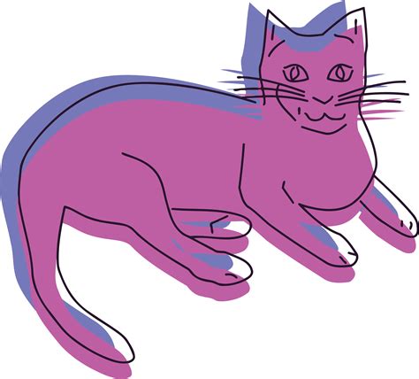 Purple Cat Clipart 4000x3615 Png Download
