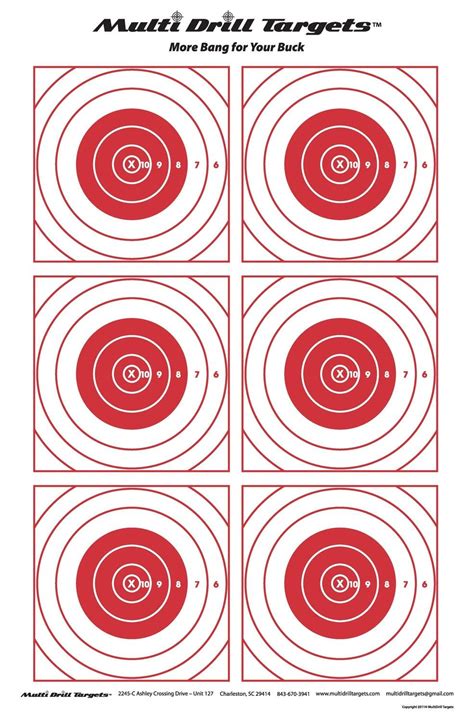 Multi Drill Bullseye Target 10 Count Store Multi Drill Targets