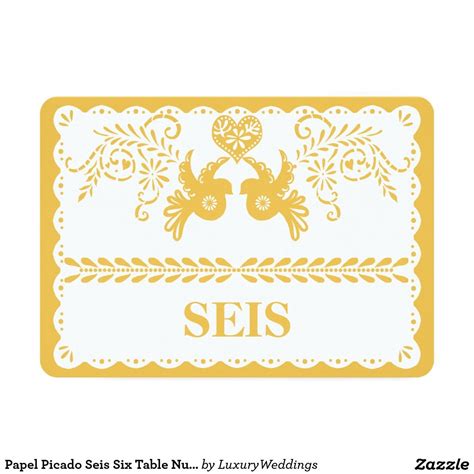 If you received an offer in the mail or by email visit the website www.indigoapply.com. Papel Picado Seis Six Table Number Gold Fiesta | Zazzle ...