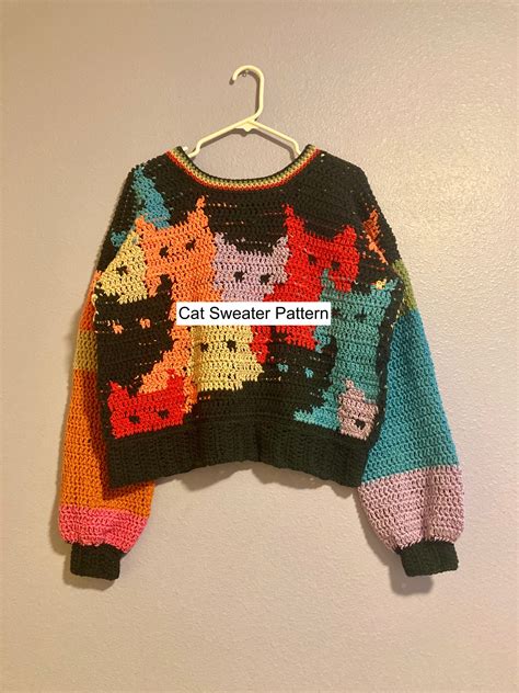 pattern cat sweater crochet etsy australia