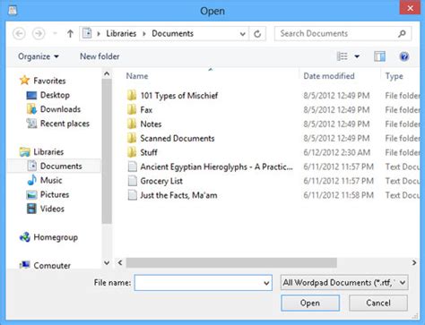 How To Open A Document In Windows 8 Dummies