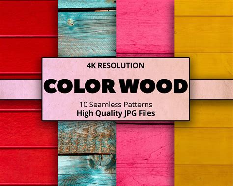 Colored Seamless Wood Textures Digital Paper Wood Texture Etsy