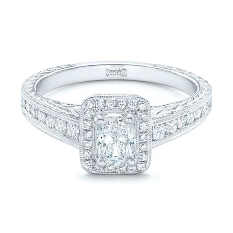 Custom Diamond Halo Engagement Ring 102813 Seattle Bellevue Joseph