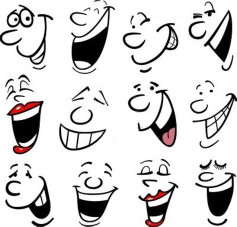 Various Laughs And Smiles Cartoon Faces Anime Faces Expressions