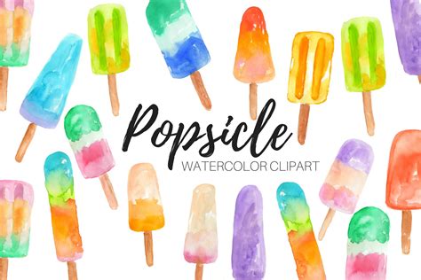 Watercolor Popsicle Clipart ~ Illustrations ~ Creative Market