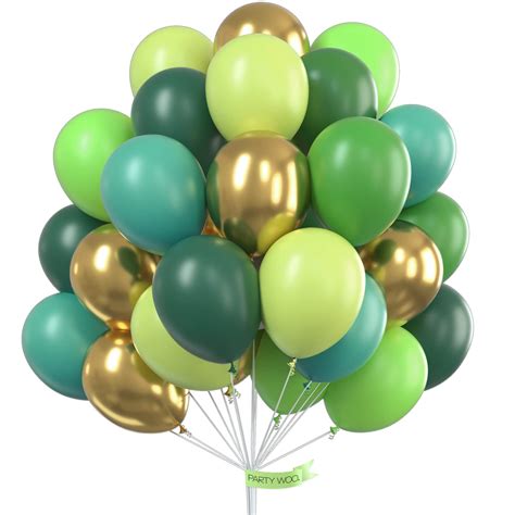 Buy Partywoo Green Balloons 60 Pcs 12 Inch Lime Balloons Dark Green