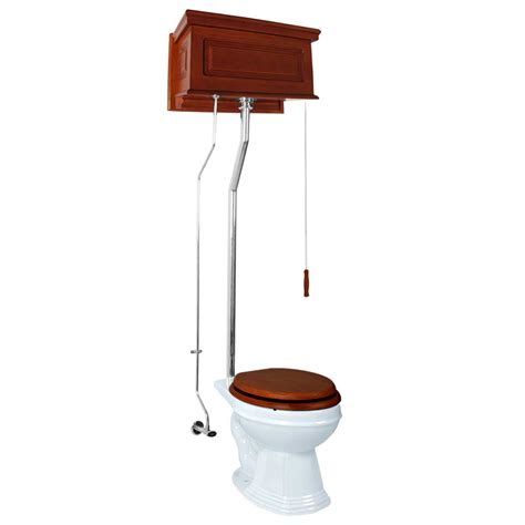 Shop for bathroom accessories in bath. Mahogany High Tank Pull Chain Toilet White Elongated Bowl ...