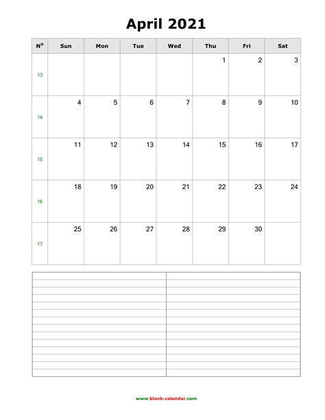 You can choose one of the 4 color themes. April 2021 Calendar Vertical | Printable March