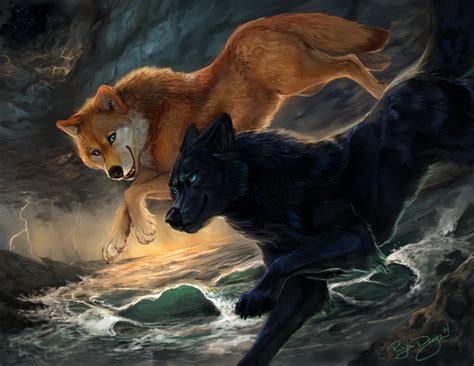 Chasing The Storm By Rajewel On Deviantart Anime Wolf Canine Art