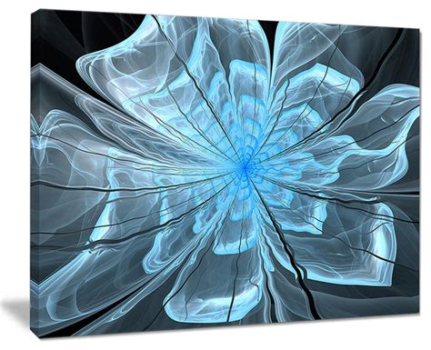Designart Light Blue Flower With Large Petals Floral Canvas Art