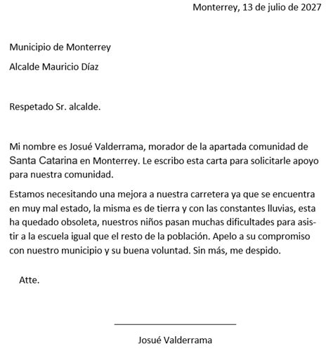 Carta De Solicitud Al Alcalde Municipal Muestras De Documentos Images