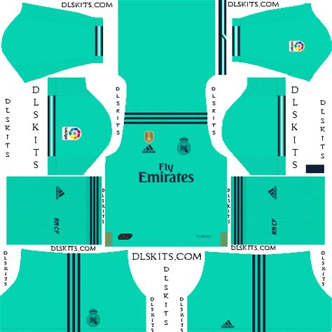 The new real madrid kit 512×512 takes up the color combination that was so successful a the white base is always combined with gold, applied to the live neck, the cuffs, the three strips and the fly emirates logo. Real Madrid 2019-2020 Dream League Soccer Kits & Logos