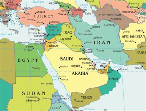 Map Of West Asia In Asia Map Political Map Middle East Map