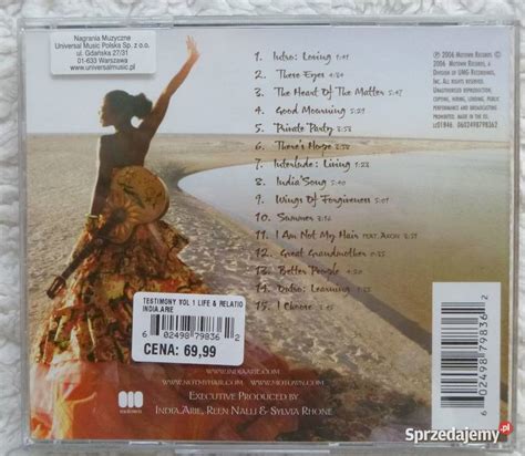 Płyta Cd India Arie Testimony Vol 1 Life And Relationship Warszawa