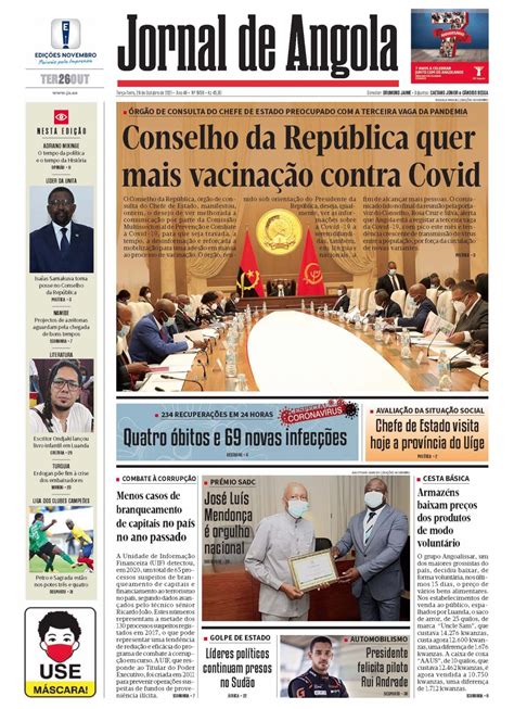 Jornal De Angola Terça 26 De Outubro De 2021