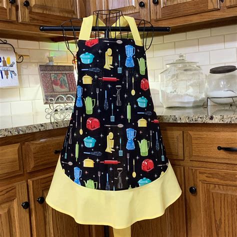 Kitchen Utensils Apron Vintage Inspired Apron Etsy In 2020 Aprons