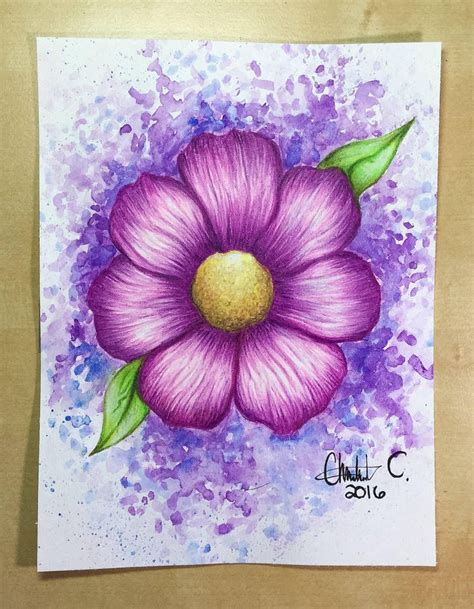 Watercolor Pencil Drawing Of A Flower By Chantalmc On Deviantart Easy