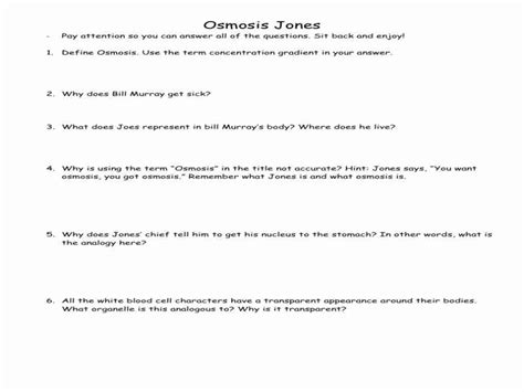50 Osmosis Jones Movie Worksheet | Chessmuseum Template Library