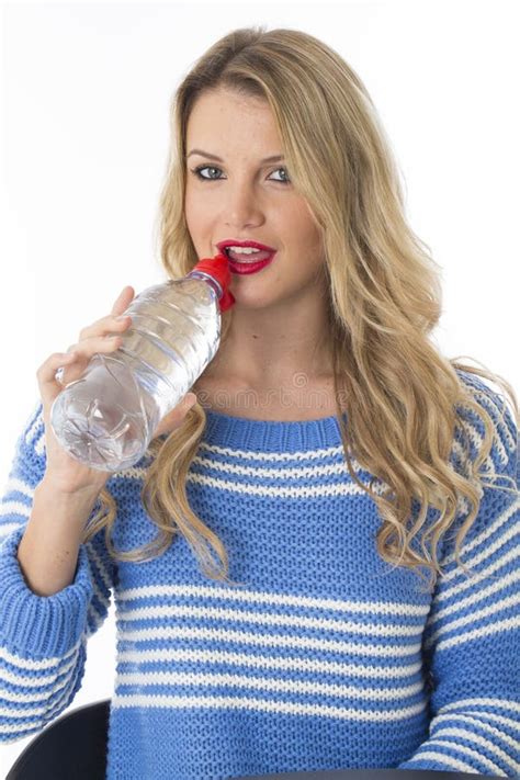 Young Woman Drinking Bottle Of Water Stock Photo Image Of Bottle